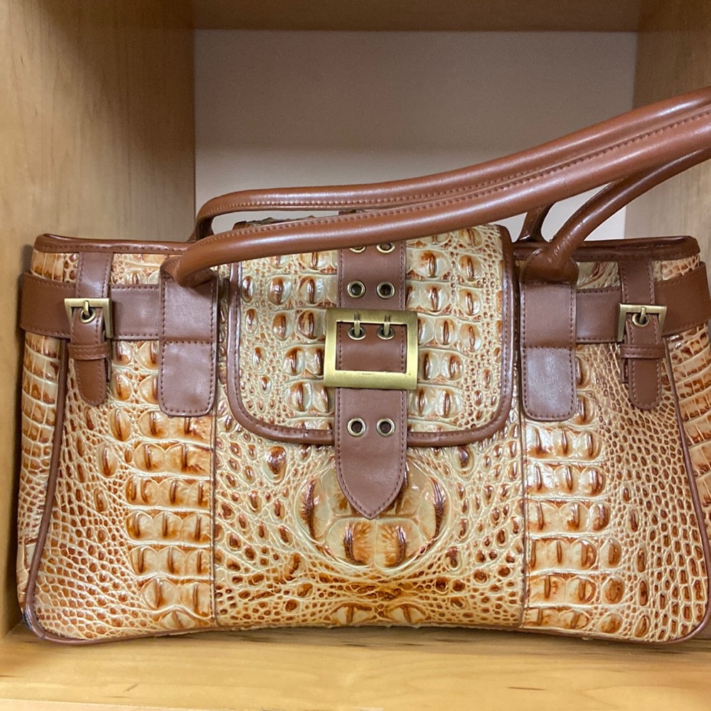 CHARLIE LAPSON CROCODILE WIMEN HANDBAG 15” x 9”